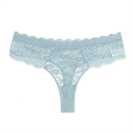 GHSOHS Womens Underwear Panty Womens Underwear Black Lace Underwear Ladies Panties Pattern Translucent Mid Waist Briefs Ladies Lace Thong Cotton Crotch Seamless Underpants Blue Briefs Boy Shorts S