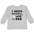thumbnail image 3 of Inktastic I Watch Baseball with My Dad Boys or Girls Long Sleeve Toddler T-Shirt, 3 of 5