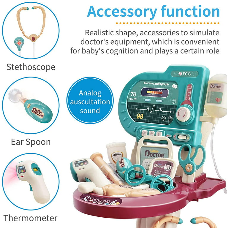 nødvendighed at fortsætte Hub Doctor medical game set toy, Pretend Play Doctors Set with Simulated  Electrocardiogram, Toy Injections, Trolley Double-Decker. Doctor Kits for  Toddlers Boy Girl Age 3 4 5 Years Old - Walmart.com