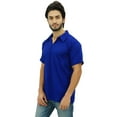 thumbnail image 5 of Atasi Men's Short Sleeve Blue Cotton Kurta Collar Shirt Indian Casual Clothing-XXX-Large, 5 of 9