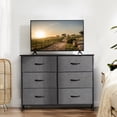 thumbnail image 5 of Aukfa 6 Drawer Dresser,Wide Chest of Drawers for Bedroom with Metal Frame for TV,Gray, 5 of 6