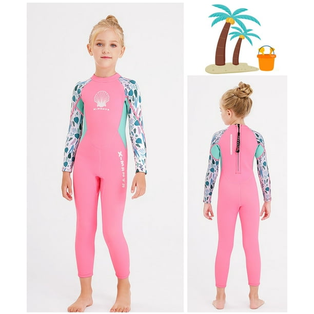 AAMILIFE Neoprene Wetsuit Children Diving Suits Swimwear Girls Long Sleeve  Surfing Swimsuits For Girl Bathing Suit Wetsuits