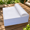 9.5x11 Inch Continuous Feed Fanfold Computer Paper, 1 Part, 1000 Count ...