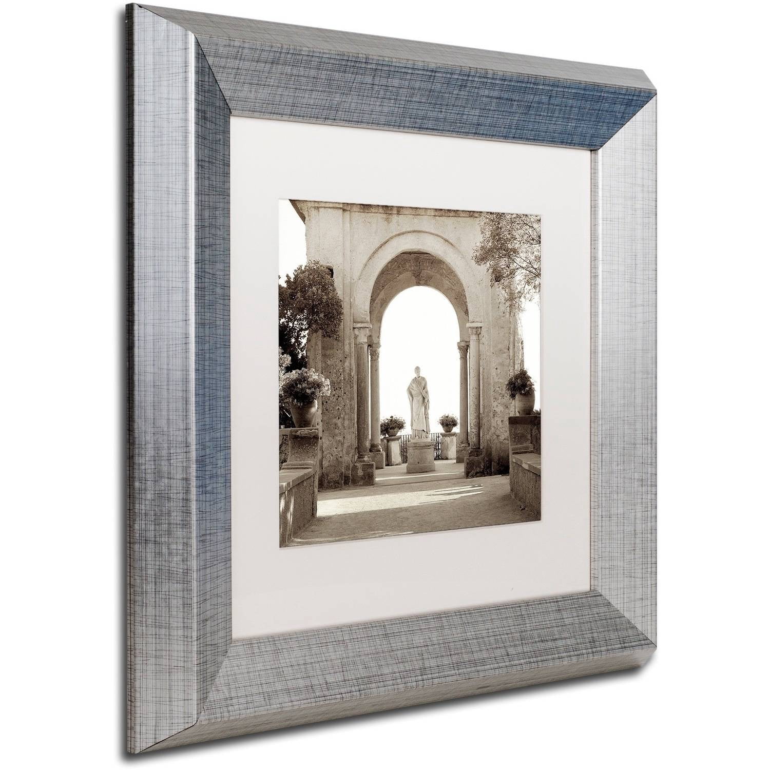 Trademark Fine Art "Giardini Italiano VIII" Canvas Art by Alan Blaustein, White Matte, Silver Frame