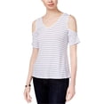 thumbnail image 1 of maison Jules Blouse en Tricot Croisé pour Femmes, Blanc, Grand, 1 of 1