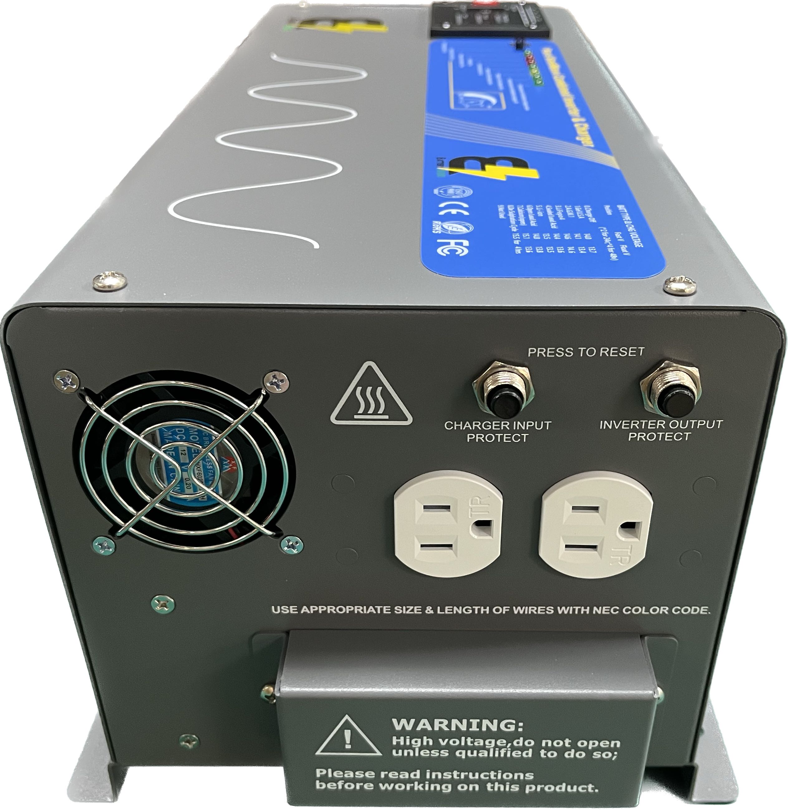 Battery EVO 3000 Watt Pure Sine Inverter Charger with Transfer Switch 12V 3kW Inverter