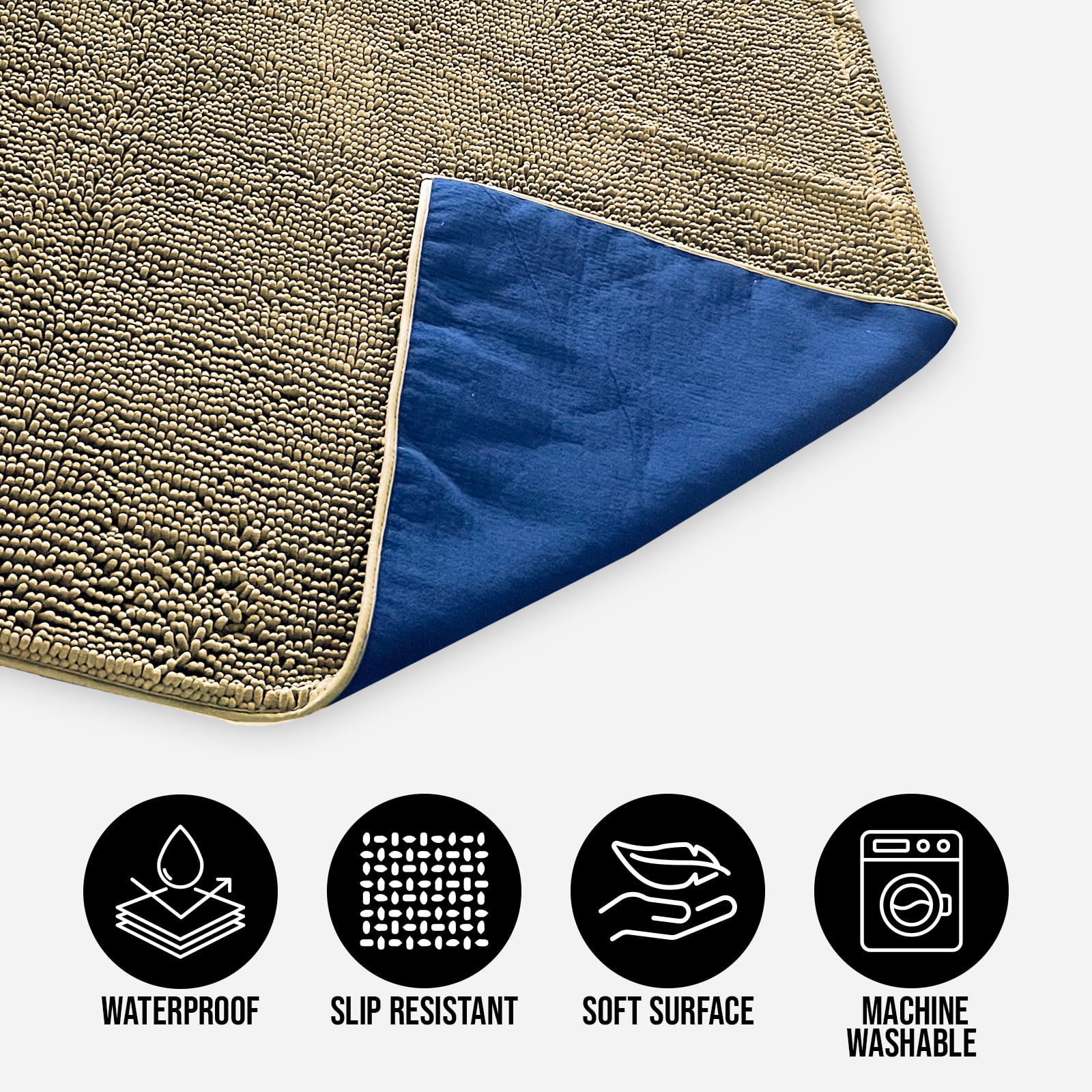 Muddy MatÂ® Dog Blanket - Chenille Water Absorption Blanket for Bed & Couch Cover for Dogs Washable, Anti-Slip Soft and Durable Furniture Protector for Dogs - Beige 48"x56"