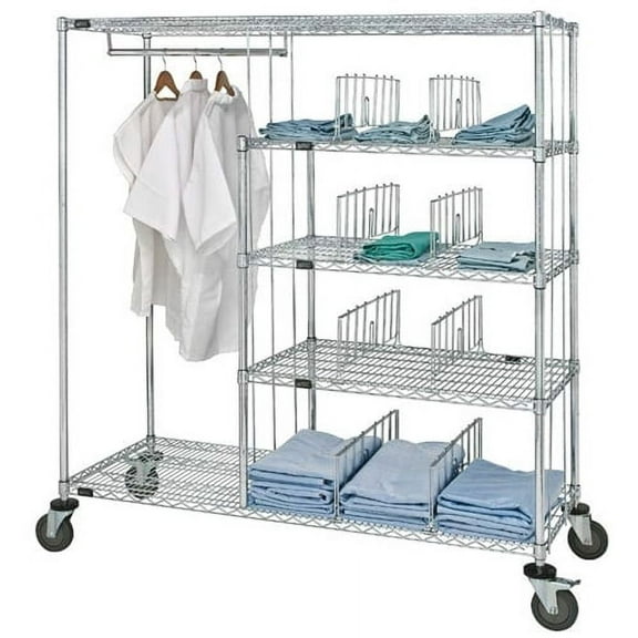 24" Deep x 60" Wide x 69" High Patient Apparel Cart