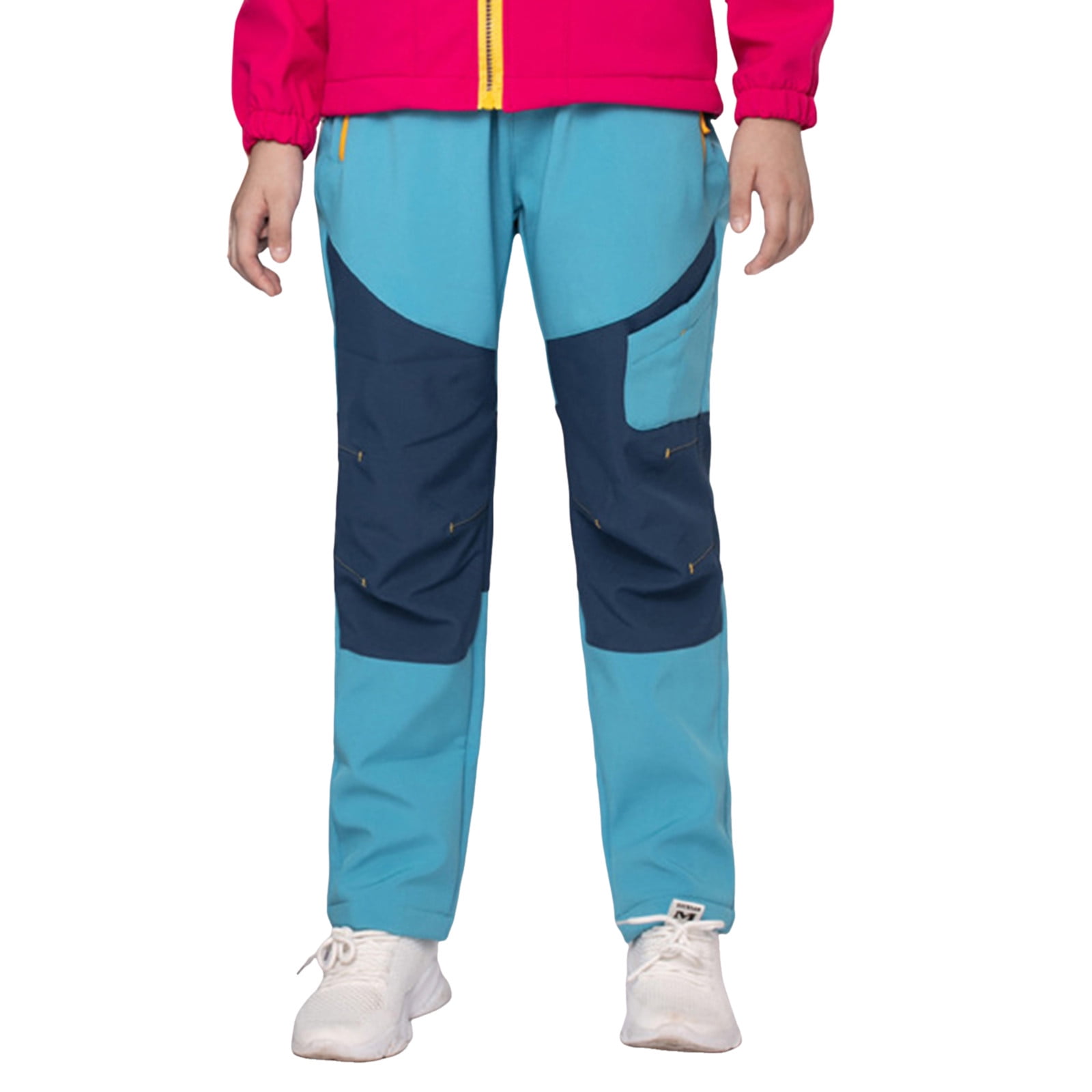 Fgnfyis Boys Winter Ski Pants with Patchwork Design and Insulated Warmth for Outdoor Sports and Casual Activities BU1 5-6 Years