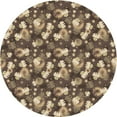 thumbnail image 1 of Ahgly Company Machine Washable Indoor Round Transitional Dark Brown Area Rugs, 3' Round, 1 of 7