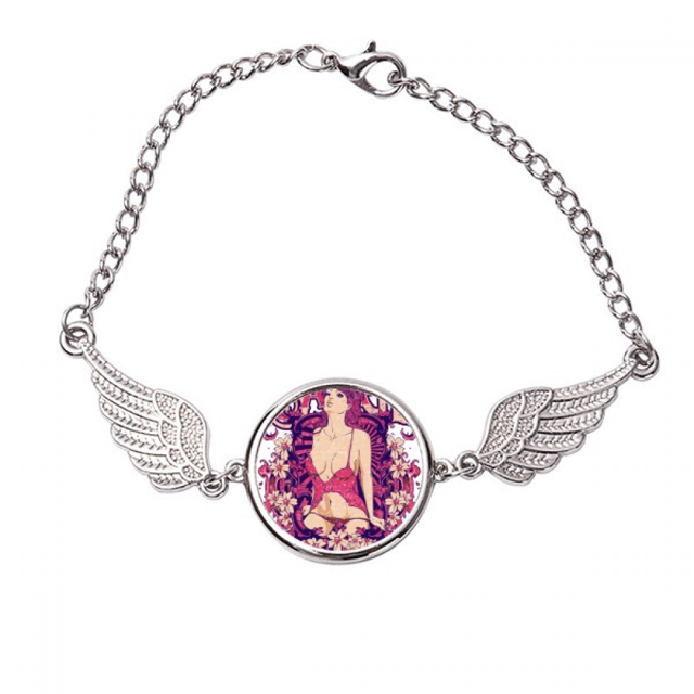 D tazas tetas pechos Bra Savage Pulsera pulsera pulsera alas de ángel pulsera