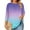 Purple_#624008, variant on Homozy Womens Plus Size Tunic Tops 3/4 Sleeve Crew Neck Tie Dye Gradient Shirts Basic Tee Loose Blouses with Button