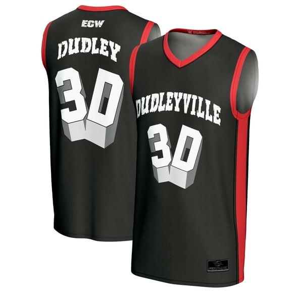 Men's ProSphere Black/Red The Dudley Boyz Dudleyville 3D Fashion Basketball Jersey