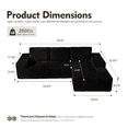 thumbnail image 5 of XIZZI 99.2" Modular Sectional Sofa, No Assembly, Luxe Cloud Boneless Couch with Starry Sparkle Velvet Fabric, High Density Foam & Pocket Springs, Right Chaise, Black, 5 of 11
