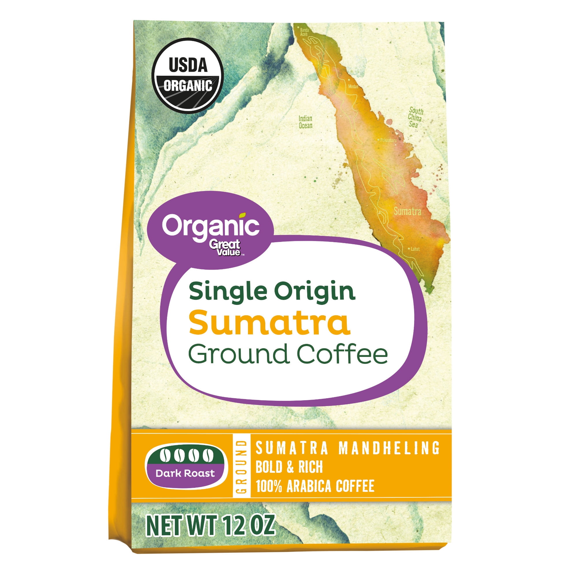 Great Value Organic Sumatra Ground Coffee 12oz.