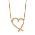 thumbnail image 1 of Quality Gold SF2876-16 14K Jaune Or Poli Coeur Ouvert avec 2 in. Extension Collier, 1 of 1