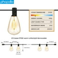 thumbnail image 4 of PHOPOLLO Outdoor String Lights 100FT Patio Lights with 24+1 Shatterproof ST38 Vintage Edison Bulbs, Outside Hanging Lights Waterproof for Porch, Deck, Garden, Backyard, Balcony, 2700K, 4 of 8