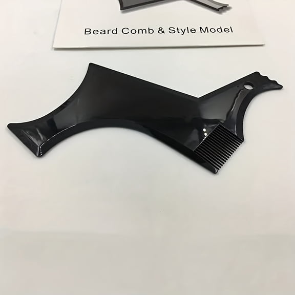 1pc Creative Beard Styling Comb, Men's Beard Template Styling Tool, Type A Black