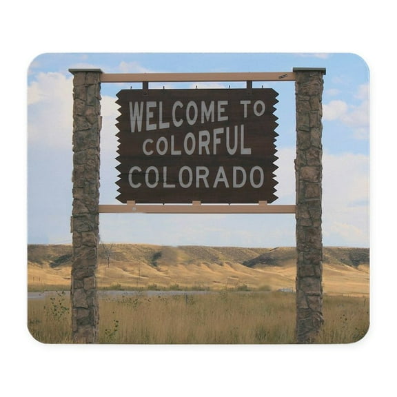 CafePress - Welcome To Colorful Colorado Road Sign Mousepad - Non-slip Rubber Mousepad, Gaming Mouse Pad