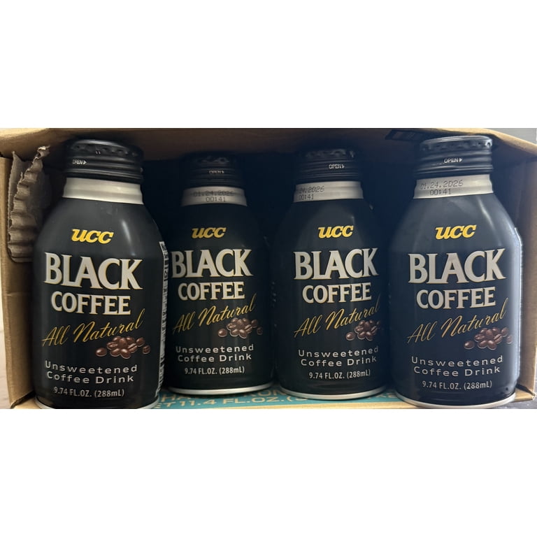 UCC All Natural Unsweetened Black Coffee Drink, 9.7 Oz - Walmart.com