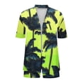 thumbnail image 4 of YueHuiYing Women's Two-Piece Shirt Sets Short Sleeve Summer Casual Linen Shirt Elastic Waist Short Sets Outfits, 4 of 5