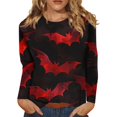 thumbnail image 1 of Suéter de manga larga con cuello redondo y estampado de Halloween informal a la moda para mujer, 1 of 5