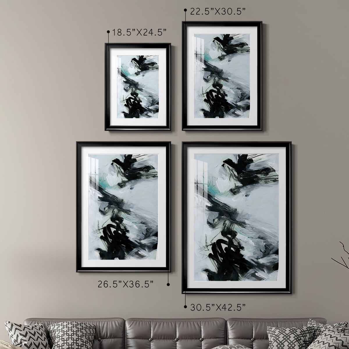 Wexford Home Ocean Current I Premium Framed Print, 22.5" x 30.5" - Ready to Hang, Black (Set of 2)