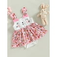 thumbnail image 3 of Bagilaanoe Newborn Baby Girl Easter Rompers Dress Bunny Print Sleeveless Bodysuit 3M 6M 12M 18M Infant Summer One Piece Jumpsuit, 3 of 9
