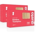 thumbnail image 4 of GUSTO Bamboo Toothpicks Double-Point Tooth Picks Wooden Appetizer Picks, 2000 pack, 4 of 7