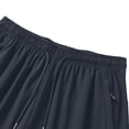 thumbnail image 4 of Ceisia Men's Solid Color Ice Silk Casual Sports Pants with Elastic Drawstring Waist Zippered Pockets Tapered Ankle Cuffs Blue Gifts for Father 7X, 4 of 8