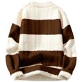thumbnail image 3 of uikmnh Winter Sweaters for Men O Neck Knitwear Pullover Male Striped Sweater Loose Knitted Trend Top Mens Clothing, 3 of 3