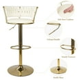 thumbnail image 4 of Hawsaiy Modern Velvet Bar Stool Set of 2 with Woven Back and Footrest for Kitchen, Bar, and Dining Spaces,Beige, 4 of 9