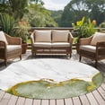 thumbnail image 5 of Green Gold Marble 6ft Round Rugs, Modern Abstract Marble Crack Texture Washable Non-Slip Area Rugs for Living Room Bedroom Kitchen, Soft Low Pile Dining Room Kicthen Circle Carpet, Indoor Floor Rug, 5 of 9