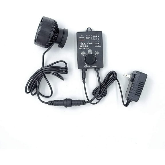 Jebao SLW-20 Wave Maker Flow Pump with Controller for Marine Reef Aquarium, 2641 GPH