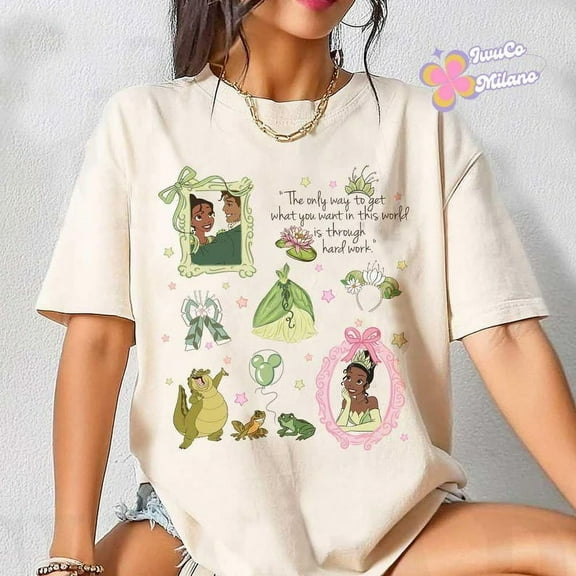 Coquette Bow Disney The Princess and the Frog Princess Tiana Shirt, Disney Girl Trip Shirt, Birthday Girl WDW Disney Family Vacation Tee