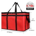 thumbnail image 2 of Insulated Food Delivery Bag for Hot and Cold Meal, XXX-Large, Grocery Tote Insulation Bag for Catering, Pizza Warmer, Insulated Grocery Bags, Cooler Bag, Black with Red Edge, 1-Pack, 2 of 5