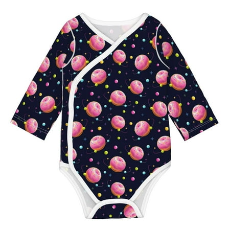 

Coaee Cartoon Donut Planets for Soft Cotton Baby Long-Sleeve Bodysuit Girls Boys Bodysuit Romper