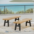 thumbnail image 4 of CoSoTower Acacia Wood Bench Set Features Slat Panel Seating And A Gorgeous Two-Toned Finish, 4 of 9