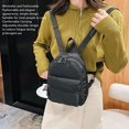thumbnail image 3 of Mini Backpack, Black Nylon Waterproof Adjustable Shoulder Strap Elegant Small Travel Backpack  For School For Women, 3 of 8