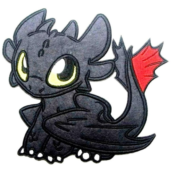Dragon Toothless Night Fury LARGE 8" Tall Embroidered Patch