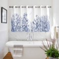 thumbnail image 3 of Blue Spring Floral Kitchen Curtains Short 54 Inch Length, Watercolor Botanical Summer Vintage Grommet Top Bedroom Living Room Curtains, Light Filtering Cafe Curtain Drapes 2 Panels Set 84''x54'', 3 of 9