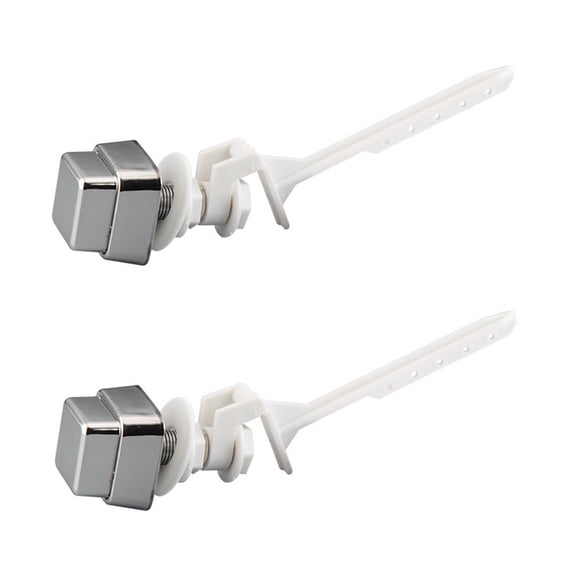2Pcs Push Button Toilet Flush Kit Side Mount Water Tank Trip Lever Handle