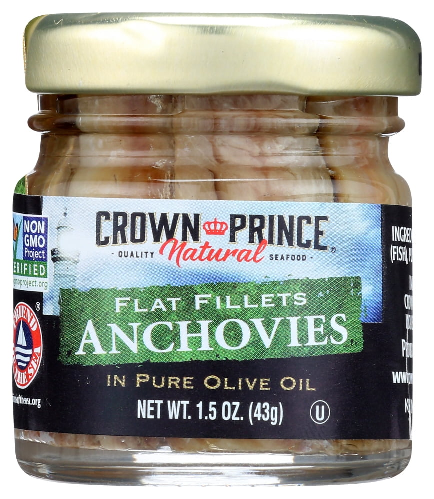Crown Prince Natural Flat Fillets Anchovies, 1.5 Oz.