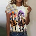 thumbnail image 2 of Youyipin Womens Tops New Short-Sleeved Round Neck Pullover Horse Casual Printed Top T-Shirt Summer Clothes Loose Fitting Tops Graphic Tees For Women, 2 of 4