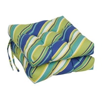 Blazing Needles 16-inch Spun Polyester Outdoor Square Tufted Chair Cushion