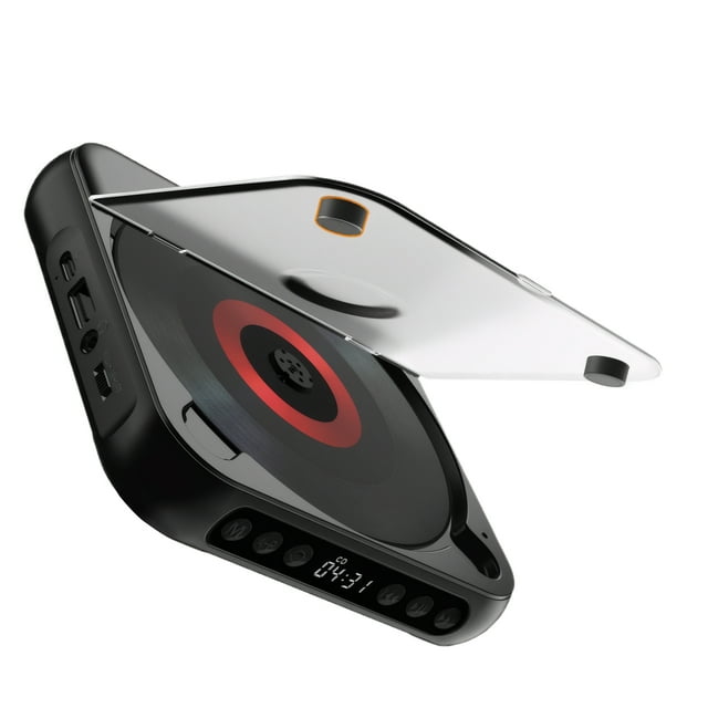 yingyy Lecteur CD Bluetooth avec Écouteurs pour Lecteur CD Sans Fil Portable MP3 Noir