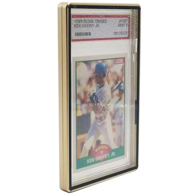 EVORETRO Magnetic Case for PSA Graded Cards – Aluminum Alloy Frame, 100% UV Protection, Anti-Scratch, Durable Display Holder (Gold)
