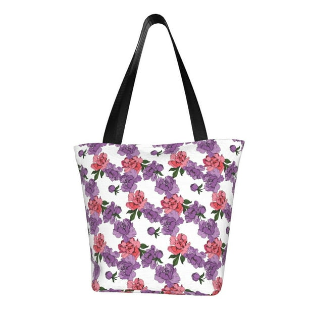 Balery Peonies Bolsa de Hombro con Diseño, Bolsa Grande y Duradera, Bolsa Versátil para Compras