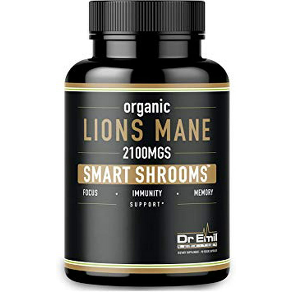 Organic Lions Mane Mushroom Capsules 2100 mg Max Capsule Dose