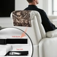 thumbnail image 6 of COEQINE Recliner Headrest Cover Faux Leather Head Rest Covers for Recliner Chair with Adhesive Backed Hook and Loop Straps for Home & Office, 17x27 Inch, Camo Hunting Leaf Retro, 6 of 7